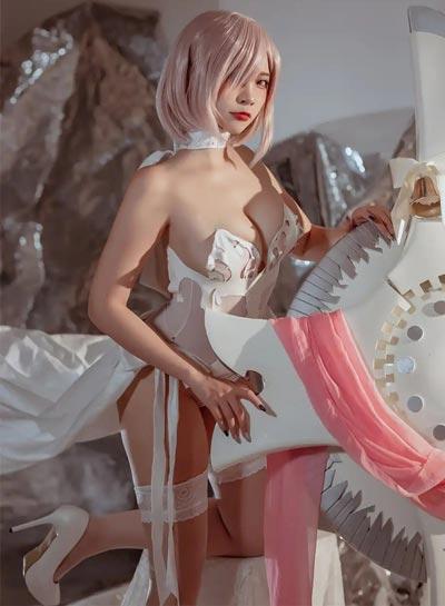 完美身材二佐Nisa玛修婚纱cosplay图片丰满美乳诱人