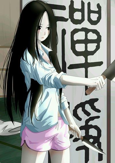 带刀少女冯宝宝高清动漫图片-冯宝宝手拿冈本零点零一图片
